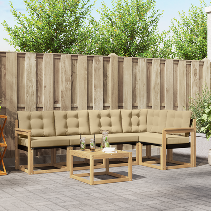 Utomhussoffset 6 st Vit och Beige