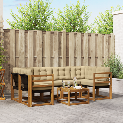 Utomhussoffset 7 st Naturlig och Beige