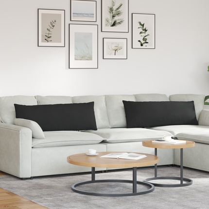 Sofakuddar 2 pcs Svart 120 x 40 cm tyg