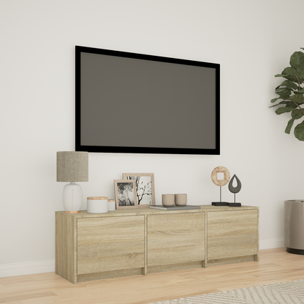 TV-bänk med LED 140 x 34 x 40 cm Sonoma-ek Konstruerat trä