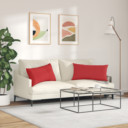 Sofakuddar 2 st tyg Röd 80 x 40 cm