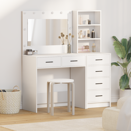 Smyckebord 2 st Vit 78.5 x 41 x 135 cm Konstruerat trä