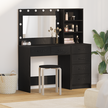Smyckebord 2 st Svart 78.5 x 41 x 135 cm Konstruerat trä