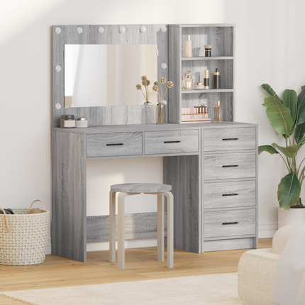 Smyckebord 2 st Ljusgrå 78.5 x 41 x 135 cm Konstruerat trä