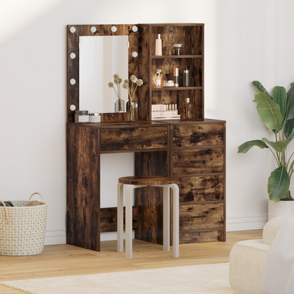 Smyckebord 2 st Brun 50 x 41 x 135 cm Konstruerat trä