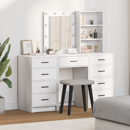 Smyckebord 3 st Vit 40 x 41 x 135 cm Konstruerat trä