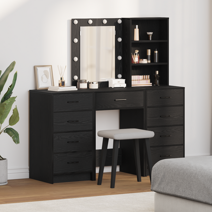 Smyckebord 3 st Svart 40 x 41 x 135 cm Konstruerat trä