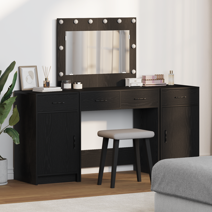 Smyckebord 3 st Svart 78,5 x 41 x 135 cm Konstruerat trä