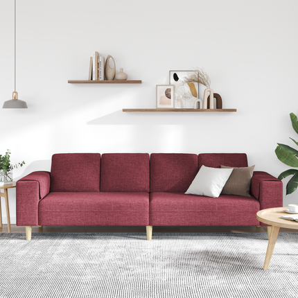 Vardagsrumsoffa Vinröd 250 x 77 x 76 cm Polyester