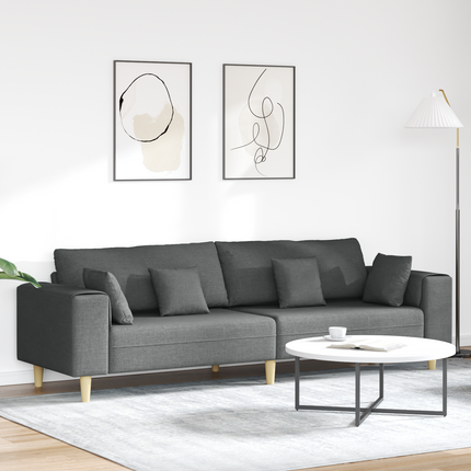 Soffa med kudde Mörkgrå 250 x 77 x 76 cm tyg