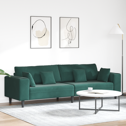Soffa Mörkgrön 250 x 77 x 76 cm Sammet
