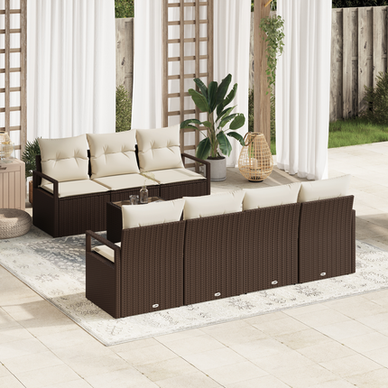 Soffset 8 st 7-Antal sittplatser Brun och Kräm konstrotting