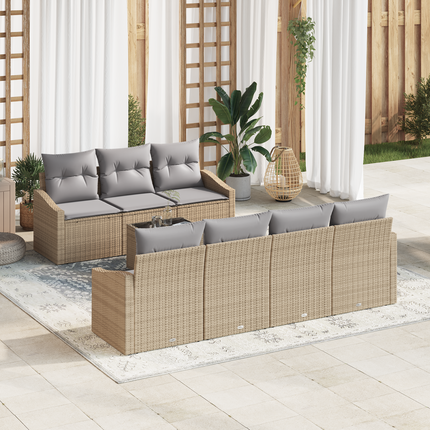 Soffset 8 st Beige och Ljusgrå konstrotting