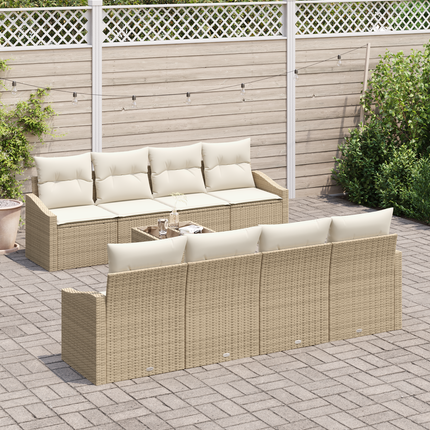 Soffset 9 st Beige och gräddfärgad konstrotting