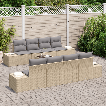 Trädgårdsoffset 7 st Beige och Ljusgrå konstrotting