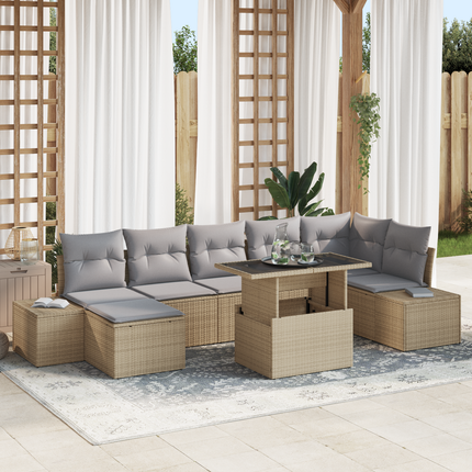 Trädgårdsoffset 8 st Beige och Ljusgrå konstrotting