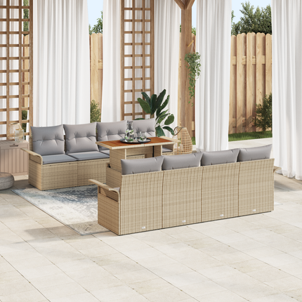 Trädgårdsoffset 7 st Beige och Ljusgrå konstrotting