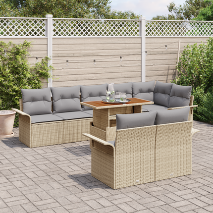 Trädgårdsoffset 9 st Beige och Ljusgrå konstrotting