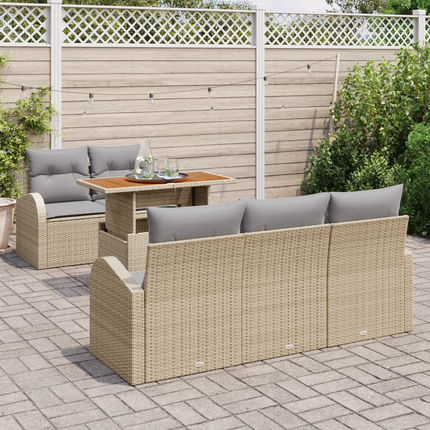 Trädgårdsoffset 6 st beige och ljusgrå