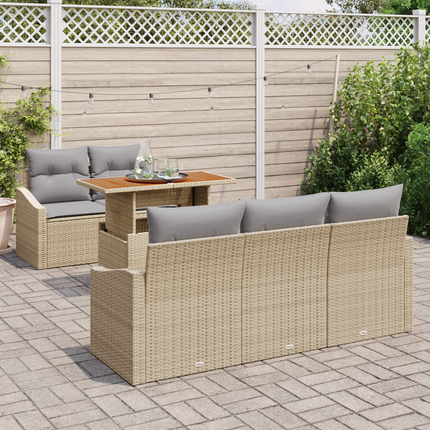 Trädgårdsoffset 6 st Beige och Grå