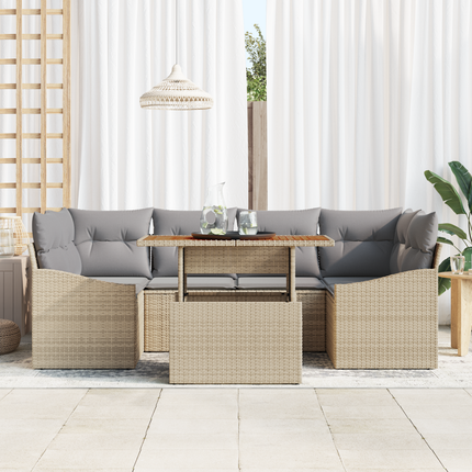 Trädgårdsoffset 7 st Beige och Grå