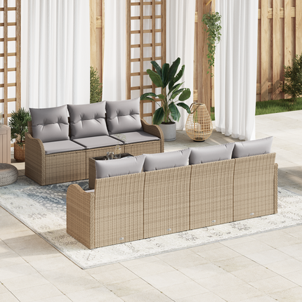 Trädgårdsoffset 8 st 7-Antal sittplatser Beige och Grå