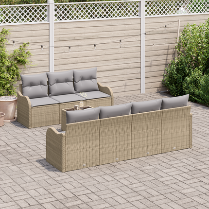 Trädgårdsoffset 8 st 7-Antal sittplatser Beige och Grå