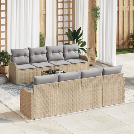 Trädgårdsoffset 9 st 8-Antal sittplatser Beige och Grå