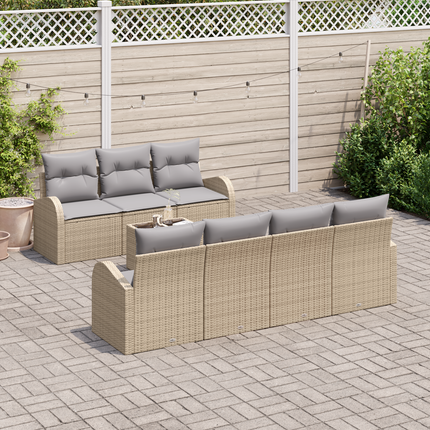 Trädgårdsoffset 8 st 7-Antal sittplatser Beige och Grå