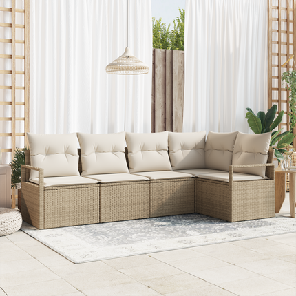 Trädgårdsoffset 5 st Beige och vit konstrotting