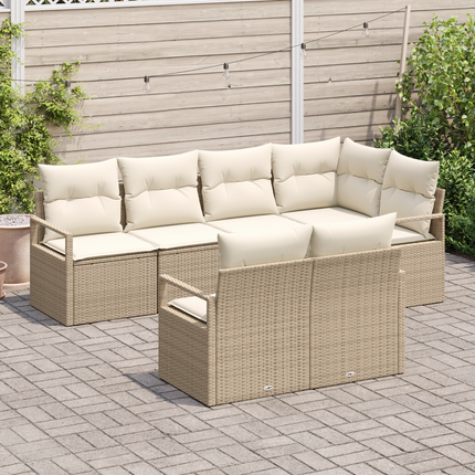 Trädgårdsoffset 7 st Beige och vit konstrotting