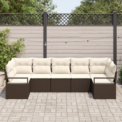 Trädgårdsoffset 7 st Brun och vit konstrotting