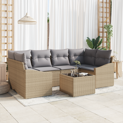 Soffset 7 st Beige och Grå konstrotting