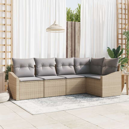 Trädgårdsoffset 5 st Beige och Ljusgrå konstrotting
