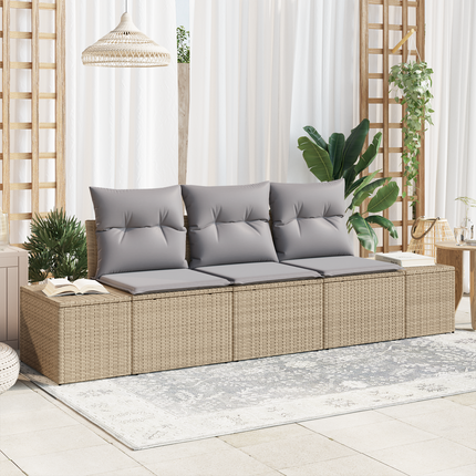 Trädgårdsoffset 3 st Beige och Ljusgrå konstrotting