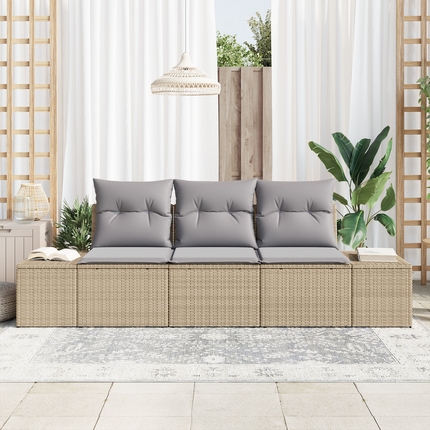 Trädgårdsoffset 3 st Beige och Ljusgrå konstrotting