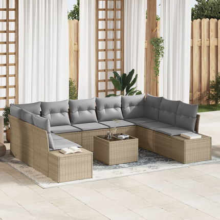 Trädgårdsoffset 9 st 8-Antal sittplatser Beige och Ljusgrå