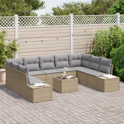 Trädgårdsoffset 9 st 8-Antal sittplatser Beige och Ljusgrå
