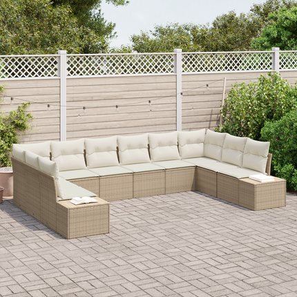 Trädgårdsoffset 10 st 9-Antal sittplatser Beige och gräddfärgad