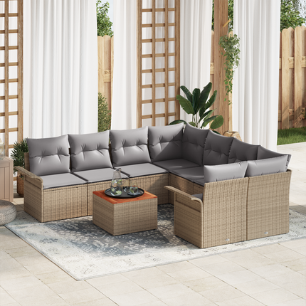Trädgårdsoffset 9 st 8-Antal sittplatser Beige och Ljusgrå