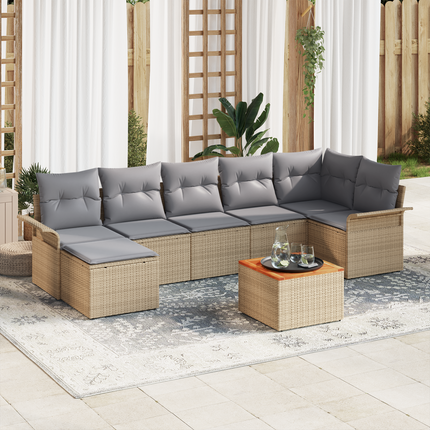 Trädgårdsoffset 8 st Beige och Ljusgrå konstrotting