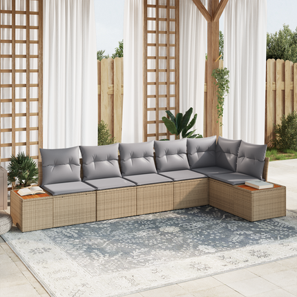 Trädgårdsoffset 6 st 6-Antal sittplatser Beige och Ljusgrå