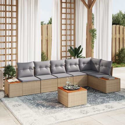Trädgårdsoffset 6 st 6-Antal sittplatser Beige och Ljusgrå