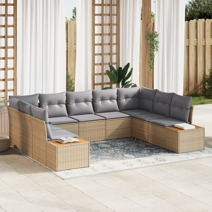 Trädgårdsoffset 5 st 9-Antal sittplatser Beige och Ljusgrå
