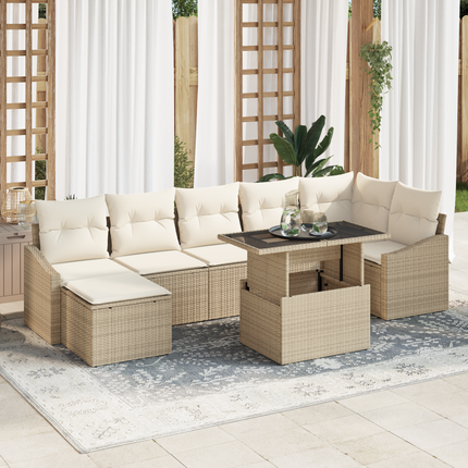 Trädgårdsoffset 8 st Beige och gräddfärgad