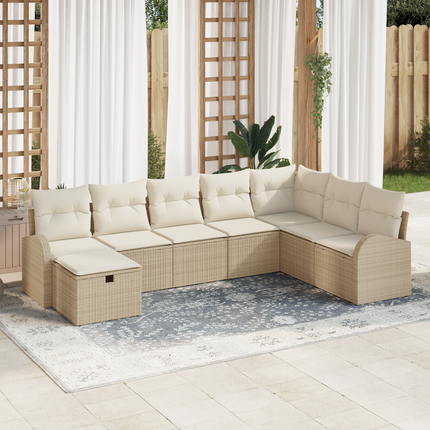 Soffset 8 st beige och gräddvit konstrotting