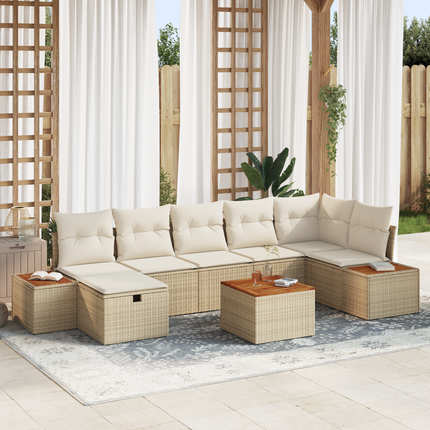Trädgårdsoffset 8 st Beige konstrotting