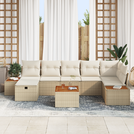 Trädgårdsoffset 8 st Beige konstrotting