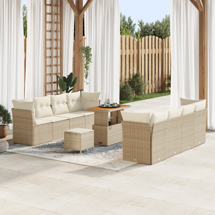 Trädgårdsoffset 11 st 8-Antal sittplatser Beige och gräddfärgad