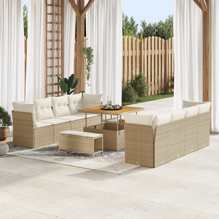 Trädgårdsoffset 11 st 8-Antal sittplatser Beige och gräddfärgad